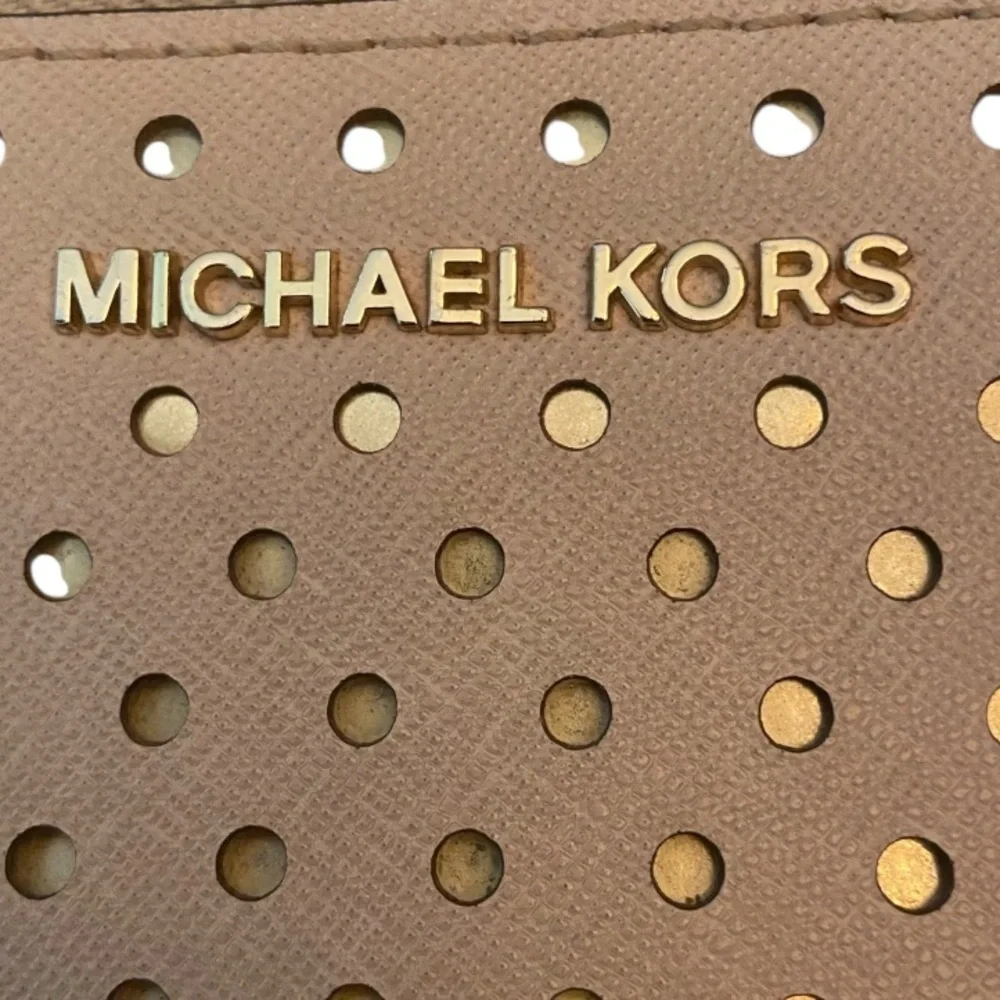 Michael Kors Blush Pink And Gold Dot Wristlet Wallet